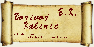 Borivoj Kalinić vizit kartica